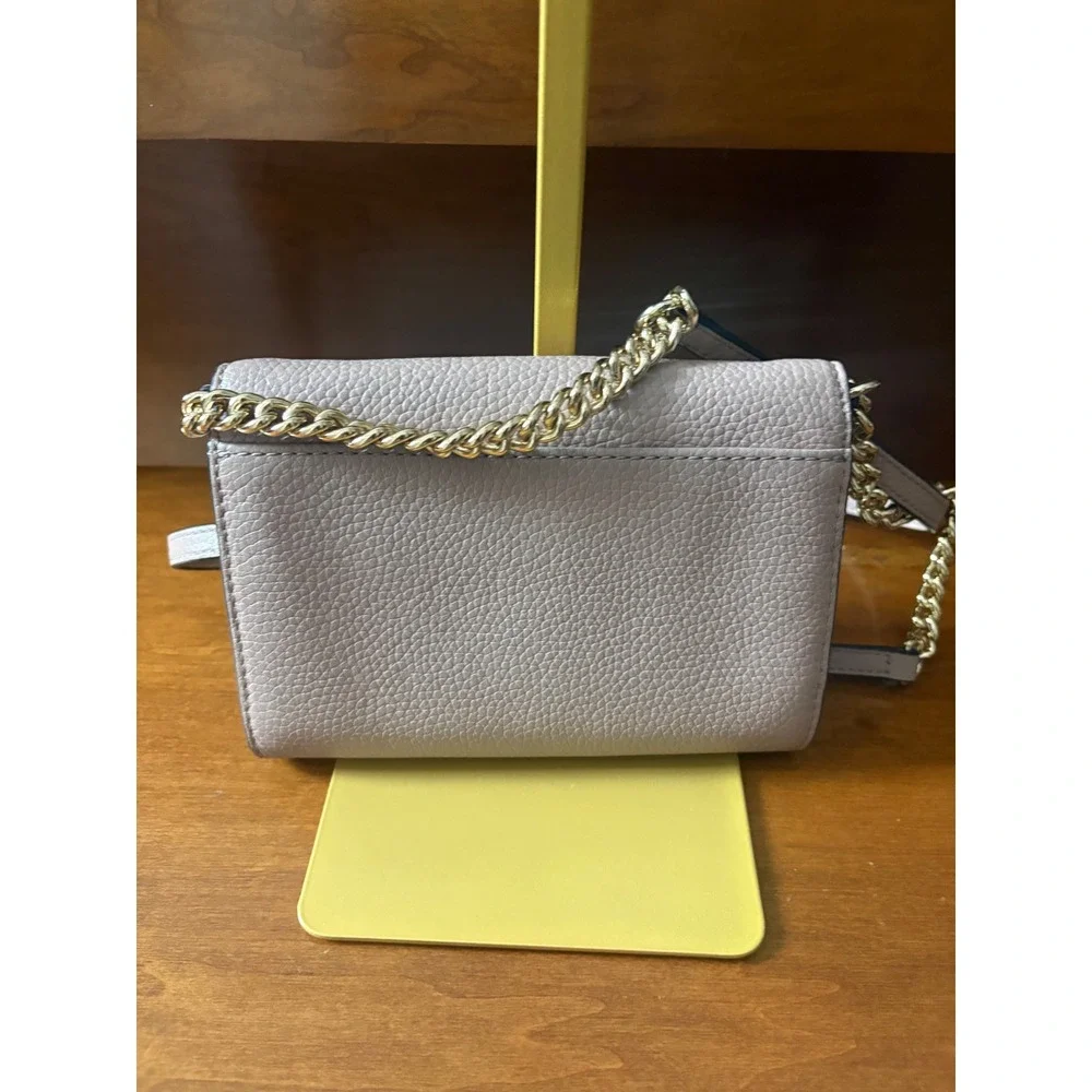 Michael Kors Logo Lock Flap Crossbody Pebbled Leather Chain‎ Strap Bag